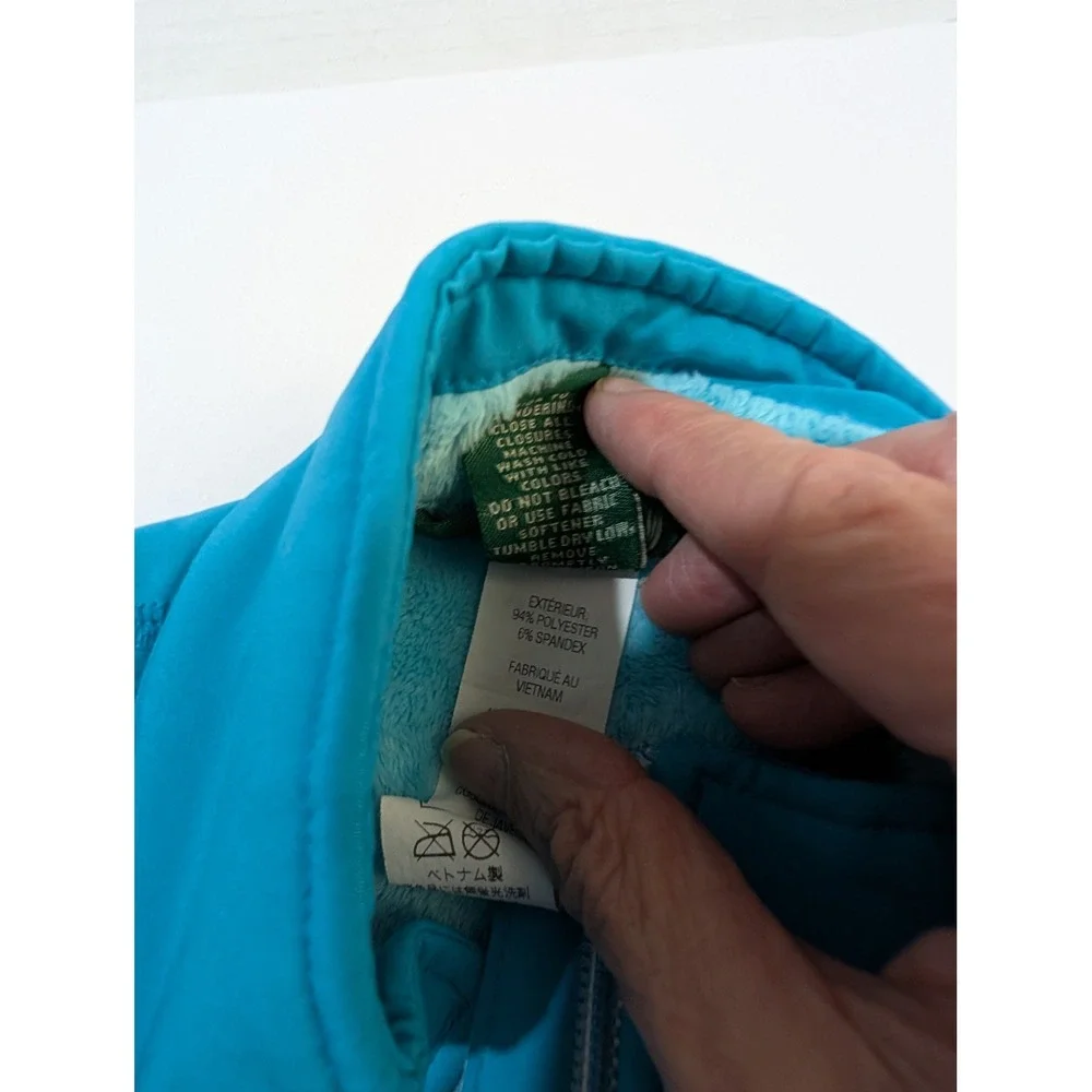 LL Bean Kids Blue Softshell Fleece Lined Jacket Full Zip Size S 4 294019
